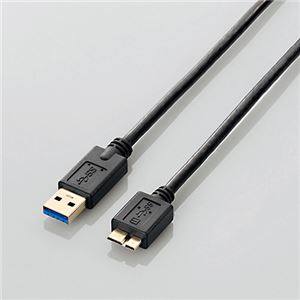 （まとめ）エレコム USB3.0ケーブル(A-microB) ブラック 1.0m USB3-AMB10BK/RS 1本【×5セット】