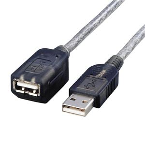 （まとめ）エレコムマグネットUSB1.1延長ケーブル (A)オス-(A)メス グラファイト 1.0m USB-EAM1GT 1本【×5セット】