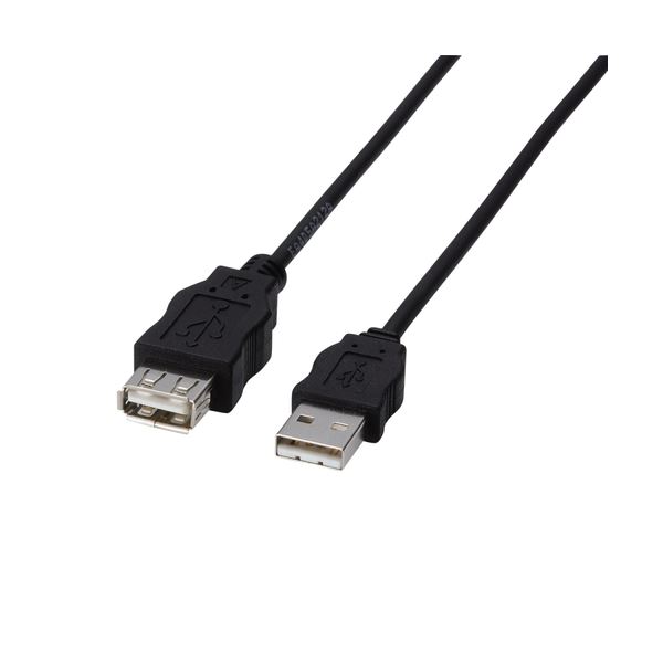 （まとめ）エレコム EU RoHS指令準拠環境対応USB準拠延長ケーブル 簡易包装 (A)オス-(A)メス ブラック 1.5m USB-ECOEA151本(×5セット) 