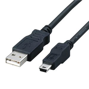 （まとめ）エレコムフェライトコア内蔵USB2.0対応ケーブル (A)オス-mini(B)オス ブラック 1.8m USB-FSM5181本【×5セット】