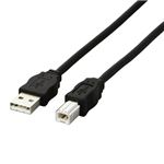 （まとめ）エレコム EU RoHS指令準拠環境対応USB2.0ケーブル (A)オス-(B)オス ブラック 5.0m USB2-ECO50 1本【×5セット】