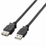 （まとめ）エレコム USB2.0延長ケーブル(A)オス-(A)メス ブラック 1.0m U2C-E10BK 1本【×5セット】