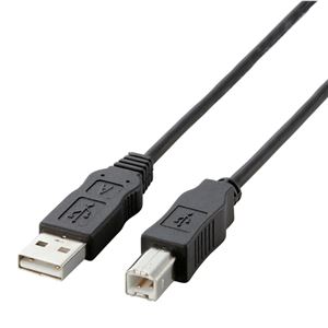 （まとめ）エレコム EU RoHS指令準拠環境対応USB2.0ケーブル (A)オス-(B)オス ブラック 2.0m USB2-ECO20 1本【×5セット】