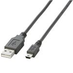 （まとめ）エレコム USB2.0ケーブル(A)オス-mini(B)オス ブラック 0.5m U2C-M05BK 1本【×10セット】