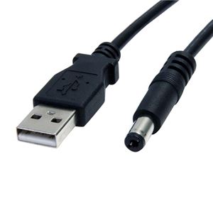 （まとめ）StarTech USB-5VDC電源供給ケーブル 91cm DCプラグ(外形5.5m/内径2.1mm) ブラック USB2TYPEM 1本【×10セット】