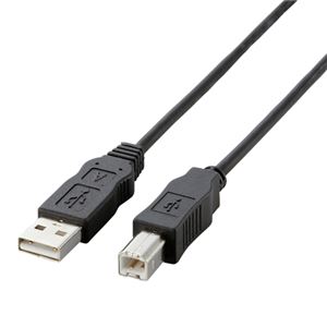 （まとめ）エレコム EU RoHS指令準拠環境対応USB2.0ケーブル (A)オス-(B)オス ブラック 1.5m USB2-ECO15 1本【×10セット】