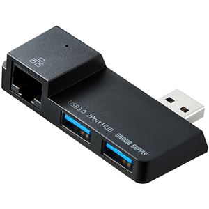 サンワサプライSurface用USB3.0USBハブ ブラック USB-3HSS2BK 1個