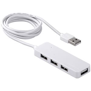 （まとめ）バッファロー USB2.0ハブ4ポートセルフパワータイプ ホワイト BSH4A13WH 1台【×2セット】