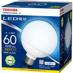 （まとめ）東芝ライテック LED電球 ボール電球形60W形相当 6.5W E26 昼白色 LDG7N-G/60W 1個【×3セット】