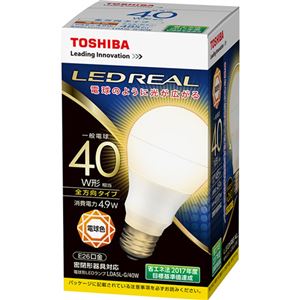 （まとめ）東芝ライテック LED電球 一般電球形40W形相当 4.9W E26 電球色 LDA5L-G/40W 1個【×5セット】