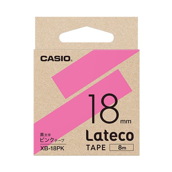 【商品名】 カシオ ラテコ 詰替用テープ18mm×8m ピンク/黒文字 XB-18PK 1セット（5個） 【ジャンル・特徴】 テープ交換も簡単。 [ XB-18PK ] 関連ワード:生活用品・インテリ