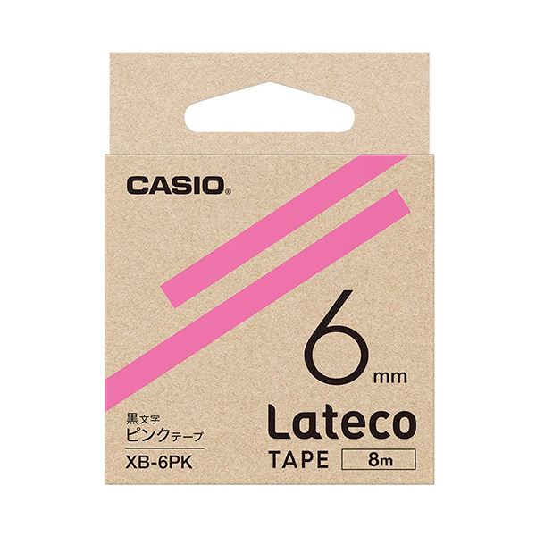 【商品名】 カシオ ラテコ 詰替用テープ6mm×8m ピンク/黒文字 XB-6PK 1セット（5個） 【ジャンル・特徴】 テープ交換も簡単。 [ XB-6PK ] 関連ワード:生活用品・インテリア・雑