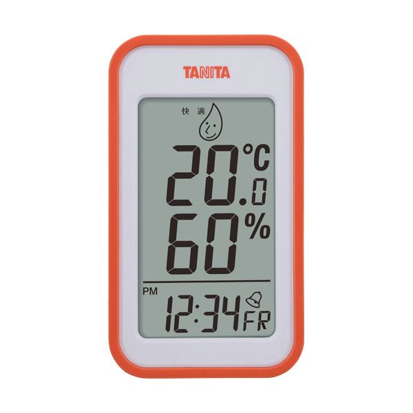 （まとめ）タニタ デジタル温湿度計 オレンジTT559OR 1個(×2セット) b04