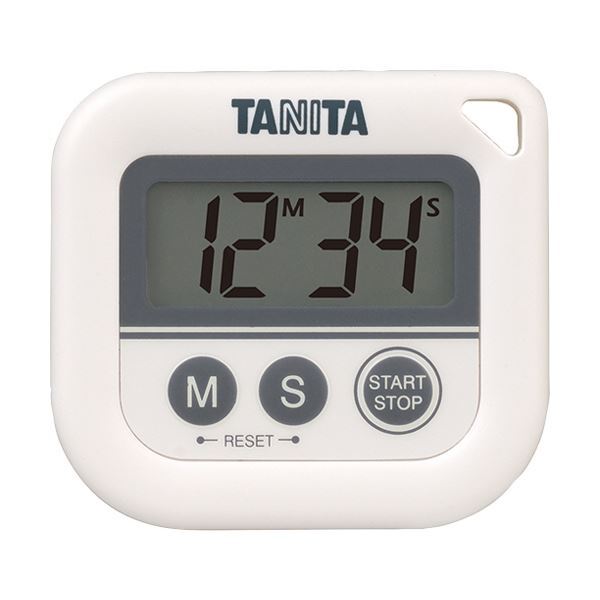 （まとめ）タニタ デジタルタイマー 丸洗いタイマー100分計 ホワイト TD-376N-WH 1個 (×3セット) b04