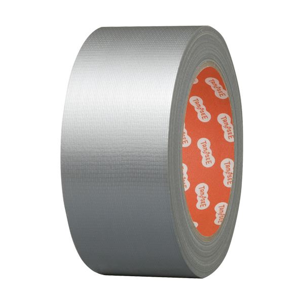 （まとめ）TANOSEE 布テープ（カラー）50mm×25m 灰 1巻 (×10セット) b04