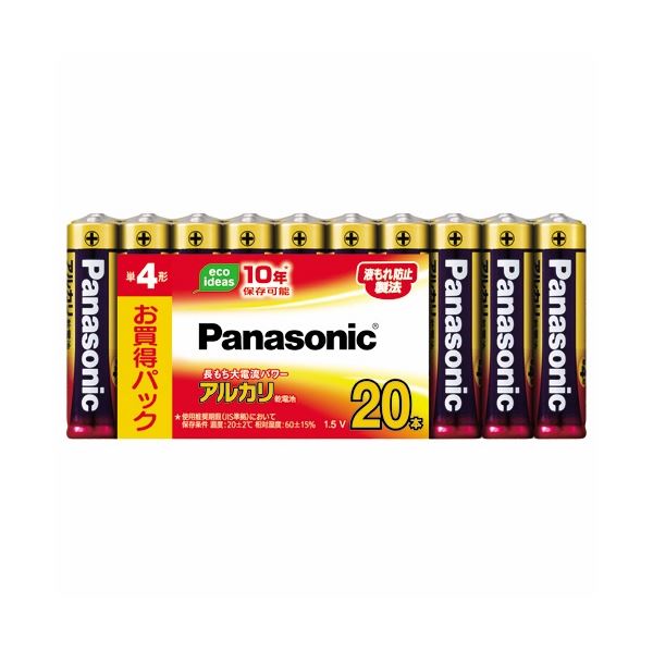 (まとめ) パナソニック アルカリ乾電池 単4形 LR03XJ/20SW 1パック(20本) (×5セット) b04