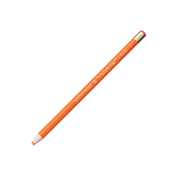 (まとめ) 三菱鉛筆 色鉛筆7610(水性ダーマトグラフ) 橙 K7610.4 1ダース(12本) (×3セット) b04