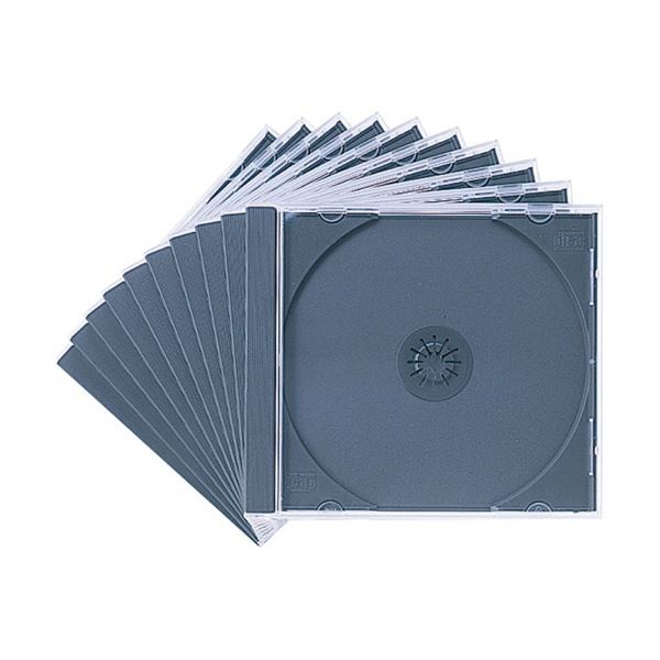 (まとめ) サンワサプライ Blu-ray・DVD・CDケース ブラック FCD-PN10BKN 1パック(10枚) (×10セット) b04