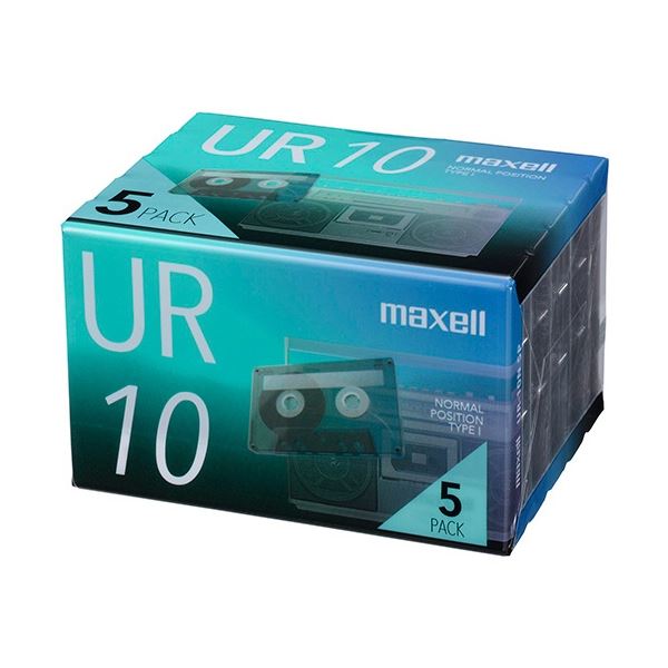 (まとめ) マクセル 音楽用カセットテープ「UR」 10分 UR-10N5P 1パック(5巻) (×5セット) b04