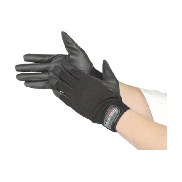 (まとめ) おたふく手袋 ピーユーウェーブ ブラック M K-18-BK-M 1双 (×5セット) b04