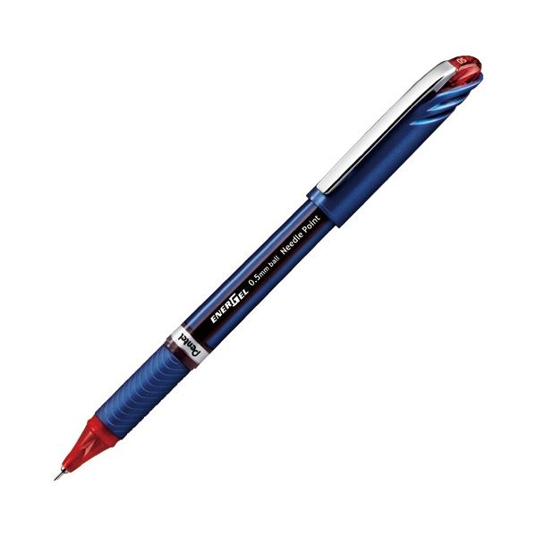 (まとめ) ぺんてる ゲルインクボールペン エナージェルユーロ 0.5mm 赤 BLN25-B 1セット(10本) (×3セット) b04