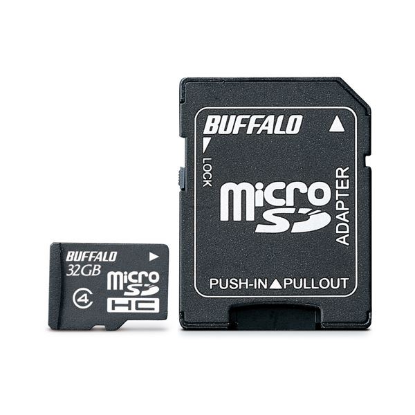 バッファロー microSDHCカード32GB Class4 防水仕様 SDHC変換アダプター付 RMSD-BS32GAB 1枚 b04