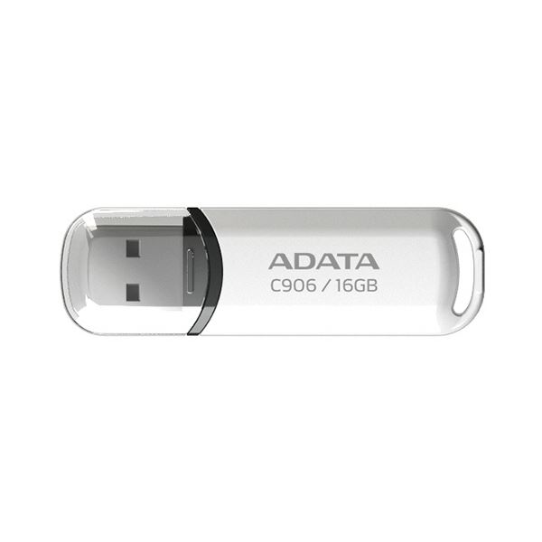 （まとめ）A-DATA C906小型USBフラッシュドライブ 16GB ホワイト AC906-16G-RWH 1個(×2セット) b04