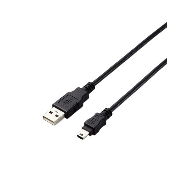 （まとめ）エレコム USB2.0A-miniBケーブル 1.0m RoHS指令準拠（10物質） U2C-AM10BK/ID 1本(×3セット) b04