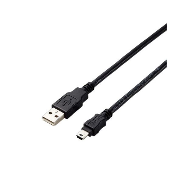 エレコム USB2.0A-miniBケーブル 5.0m RoHS指令準拠（10物質） U2C-AM50BK/ID 1本 b04