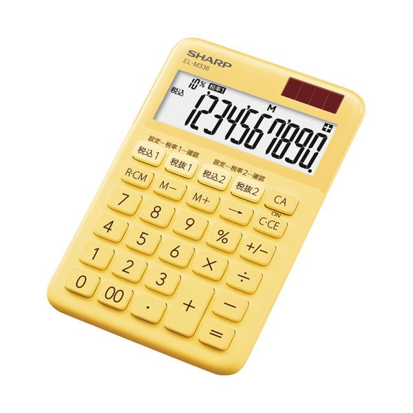 シャープ カラー・デザイン電卓 10桁ミニナイスサイズ イエロー系 EL-M336-YX 1台 b04