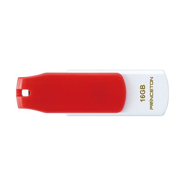 (まとめ）プリンストン USBフラッシュメモリーストラップ付き 16GB レッド/ホワイト PFU-T3KT/16GMGA 1個(×3セット) b04