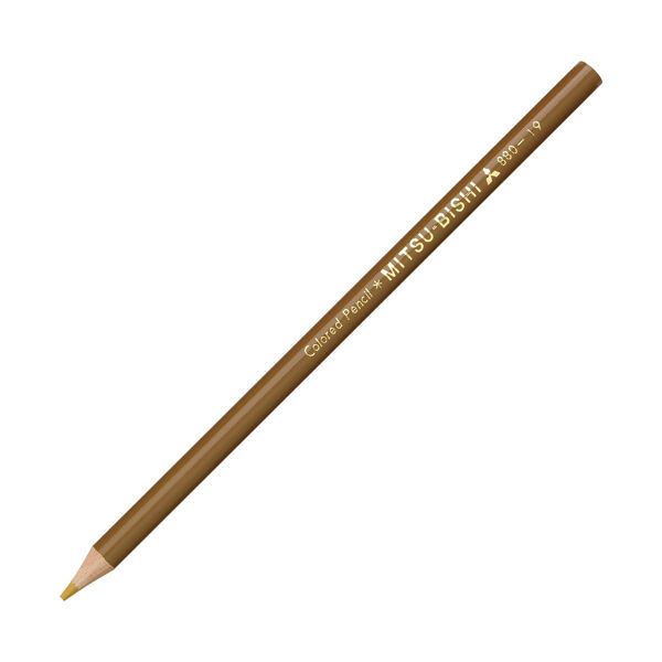 （まとめ） 三菱鉛筆 色鉛筆880級 黄土色K880.19 1ダース（12本） (×10セット) b04