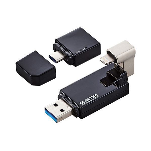 エレコムLightningコネクタ搭載USB3.2 Gen1メモリ 32GB ブラック MF-LGU3B032GBK1個 b04