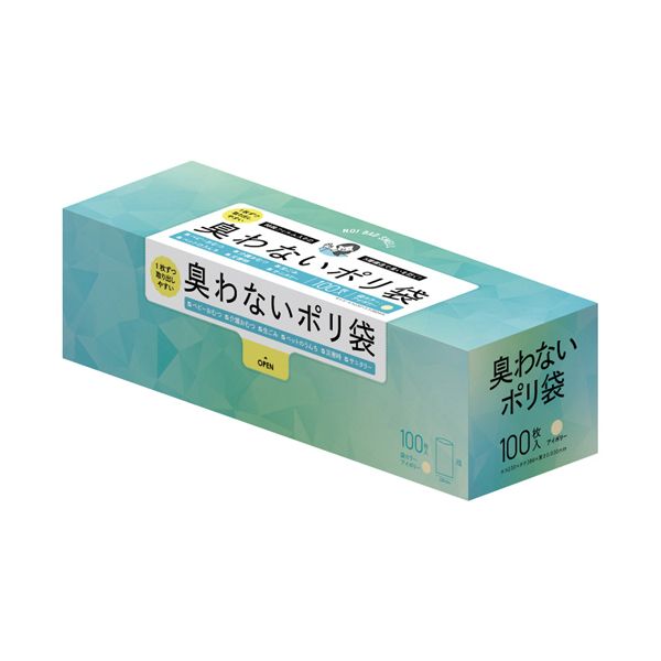 【商品名】 ハウスホールドジャパン 臭わないポリ袋 アイボリー ヨコ230×タテ380×厚み0.030mm AB08 1箱（100枚） 【ジャンル・特徴】 【低密度ポリエチレン(ツルツル)】ニオイをブ