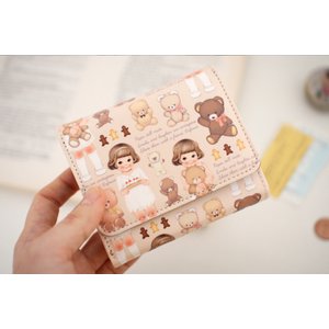 ペーパードール三つ折り財布/ベージュ