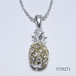 ハワイアン♪パイナップルピアス/シルバー×ゴールド