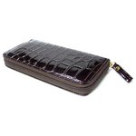 クロコダイル調ジップアップ長財布（ワイン）