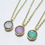 シンプルデザインネックレス/yon005グリーン