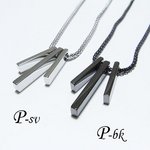 シンプルメンズデザインネックレス/yon015ブラック