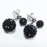 ツインジュエルボールピアス/ブラック