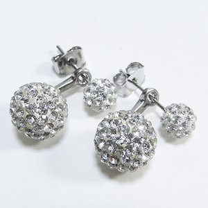 ツインジュエルボールピアス/クリア