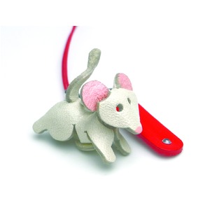 日本製牛革仕様のハンドメイド干支ストラップ/鼠 商品画像