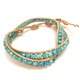 天然石＆カラーレザーラップブレス（マグネサイトターコイズ） - 縮小画像1