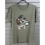 フレンチブルドッグプリントＴシャツ／カーキ