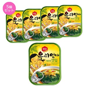 【韓国食品・おかず缶詰】センピョお母さんの味「エゴマの葉キムチさっぱり味」5個セット - 拡大画像