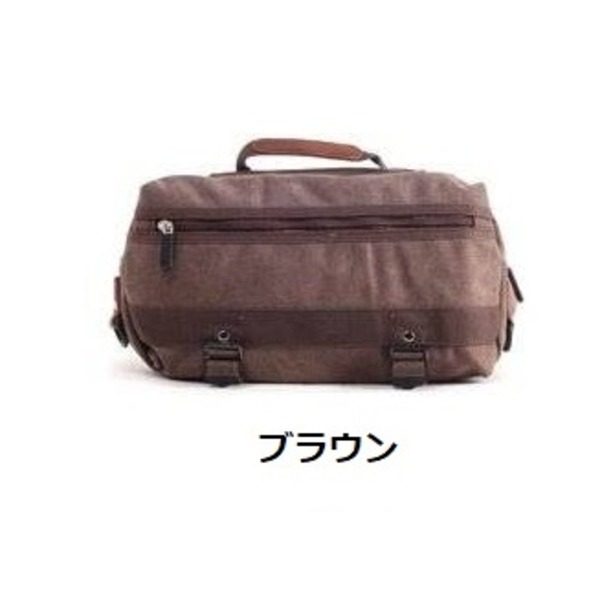 登山やジョギングにも使えるアウトドアカラーのボディバッグ/ブラウンf00
