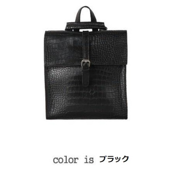 全8色コンパクトサイズ♪カッチリした印象のフタ付リュック/ブラックf00
