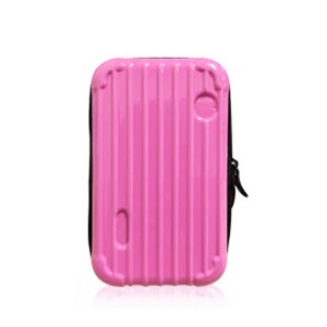 中身が潰れないスーツケース型ポーチ/ピンク 商品写真1