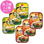 【韓国食品・おかず缶詰】センピョお母さんの味「エゴマの葉キムチ 辛口3個＋さっぱり味3個 セット」