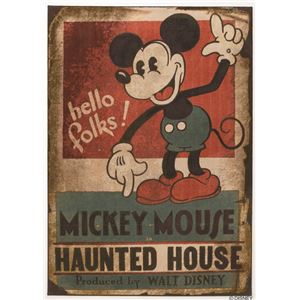 スミノエ DISNEY DRM-1035ラグ MICKEY／Haunted house RUG 140×200cm レッド 【日本製】 - 拡大画像